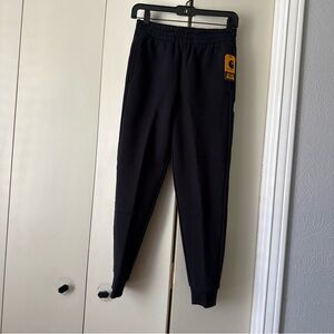 New kids fleece logo Carhartt Black Sweatpants elastic waist pockets logo